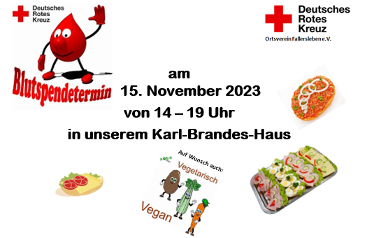 Hinweis zum Blutspendentermin in Fallersleben