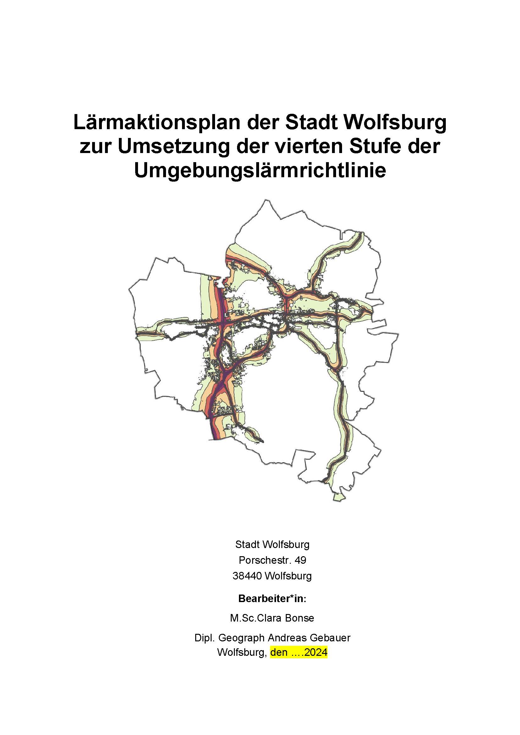 Cover des Entwurfs Lärmaktionsplan