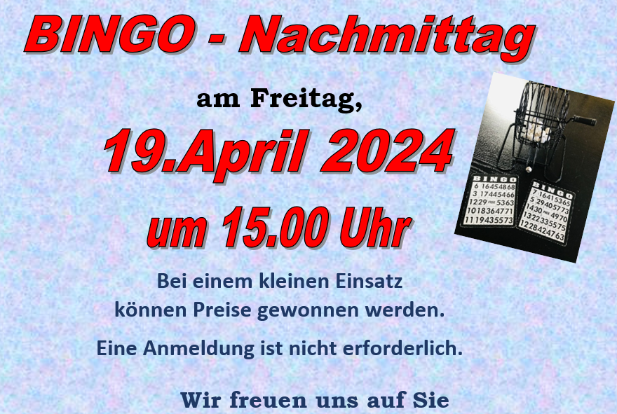 Bild zum Bingonachmittag beim DRK in Fallersleben