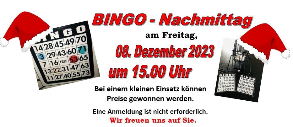 Bild für die Bewerbung der veranstaltung Bingo Nachmittag