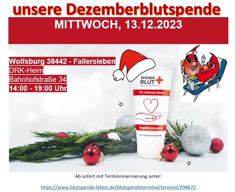 Bild zur Bewerbung der Dezemberblutspende