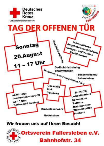 Logo zum Tag der offenen Tür bei DRK Fallersleben