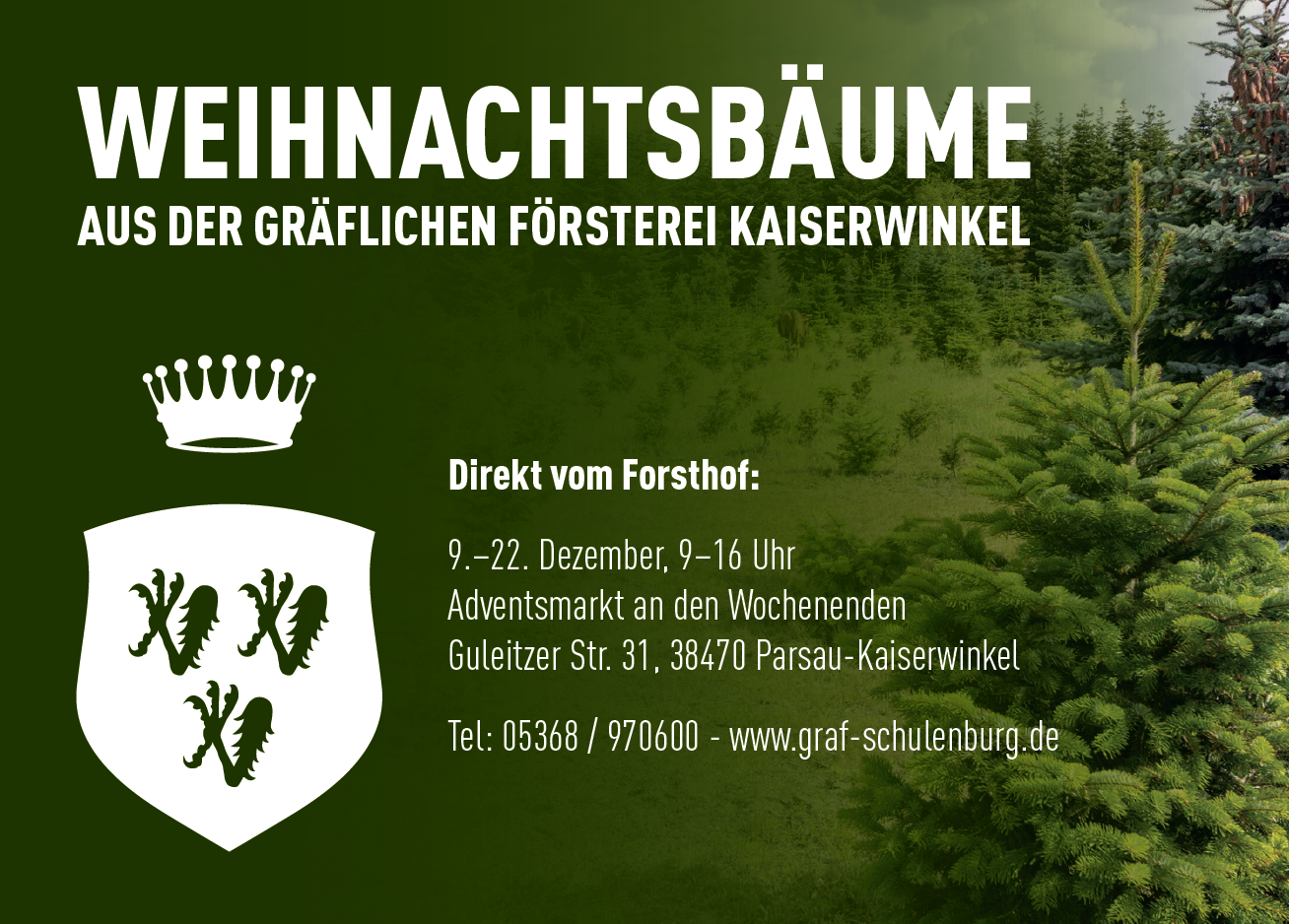 Informatiion zum Weihnachtsmarktverkauf